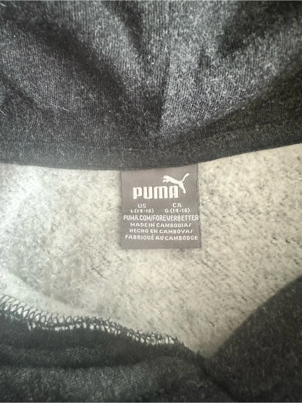 Puma Black Kids Hoodie & Joggers Set with Pink Drawstring and Multicolor Logo